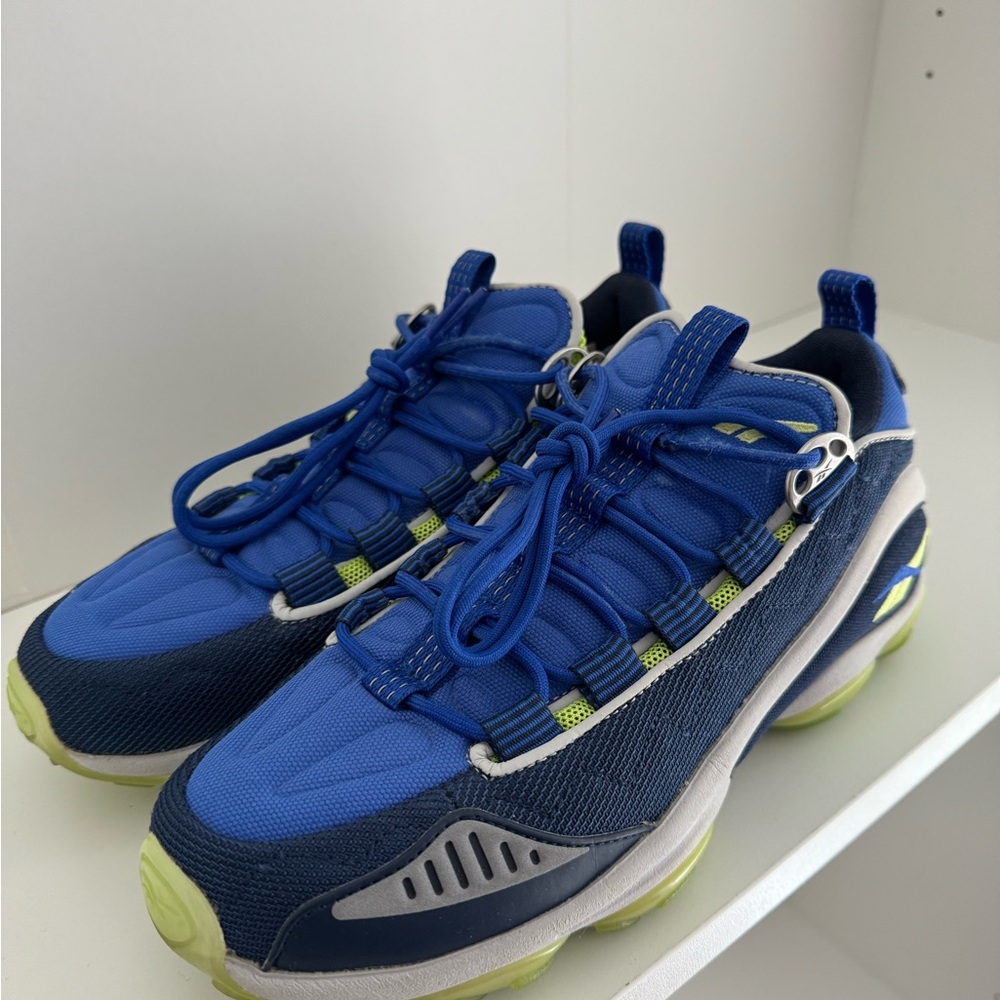 REEBOK DMX RUN 10 MU in Navy / Colbalt / and Neon Lime Green Men's Sneakers US 6